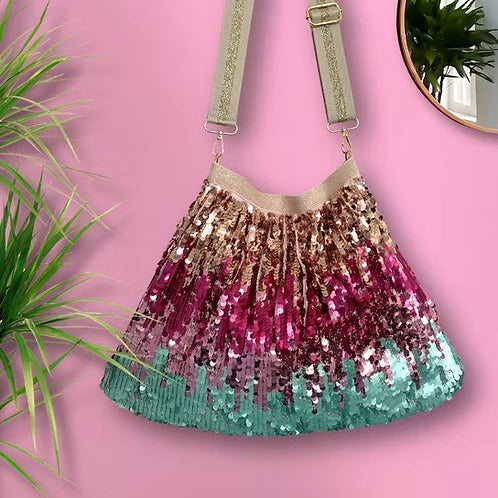 Refashioned Sequin Bag - Ice Cream Ombre