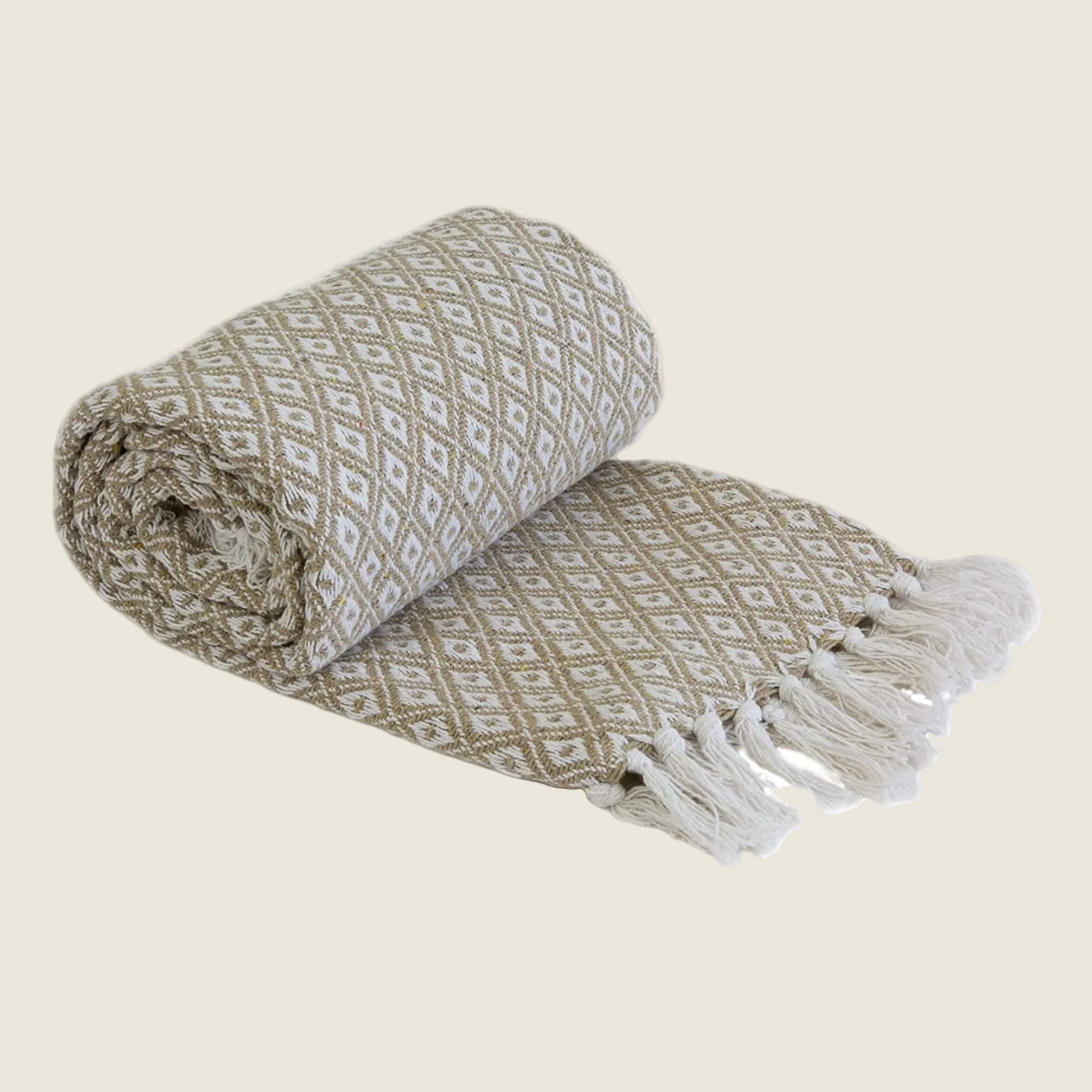 Taupe throw blanket - Peartrees sustainable shop