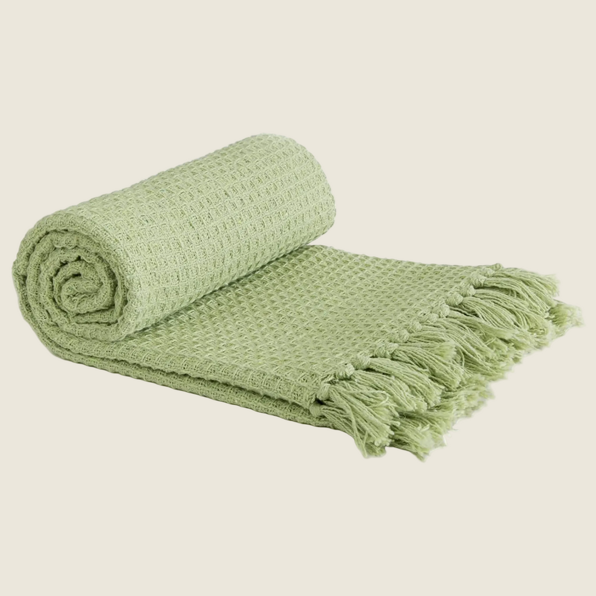 Honeycomb pistachio throw blanket - Peartrees sustainable shop