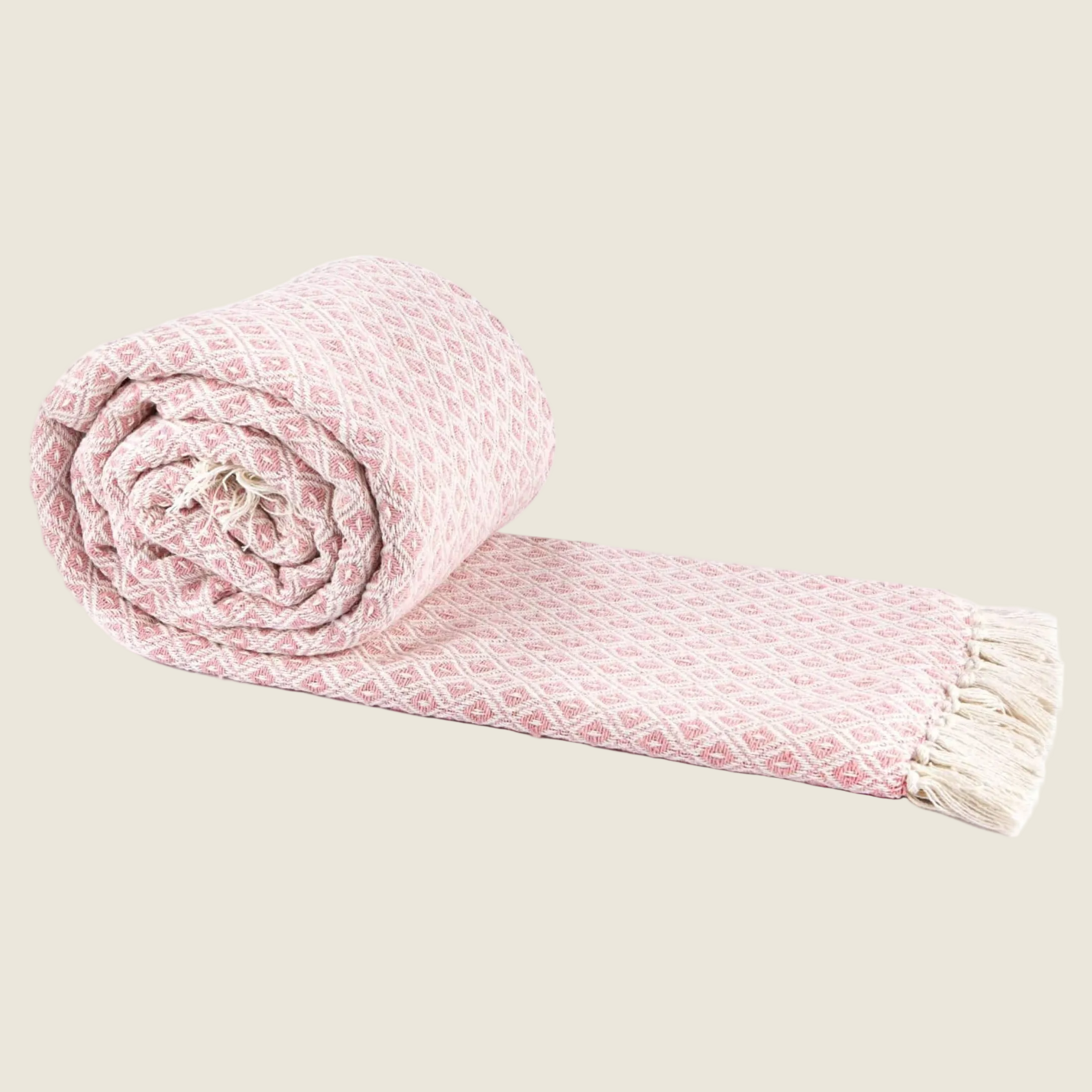 Blush pink throw blanket - Peartrees sustainable shop