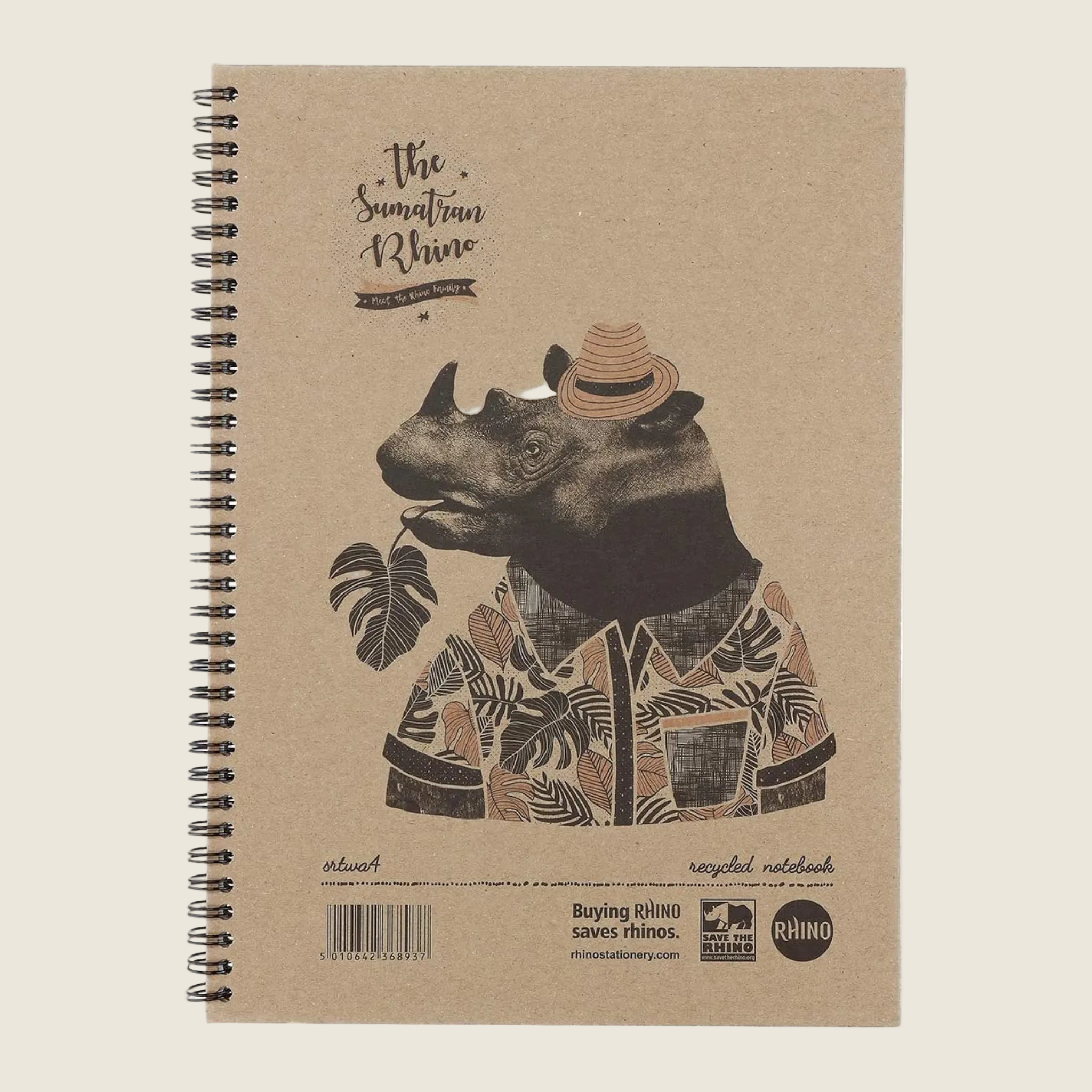 Rhino Stationery A4 notebook - Peartrees sustainable shop